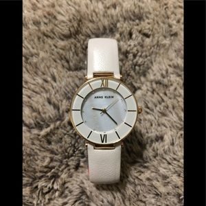 New Anne Klein white leather watch
